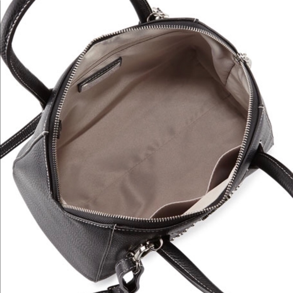 ⭕️SOLD⭕️  VALENTINO BLACK STUDDED  ROCK SATCHEL - Picture 5 of 7